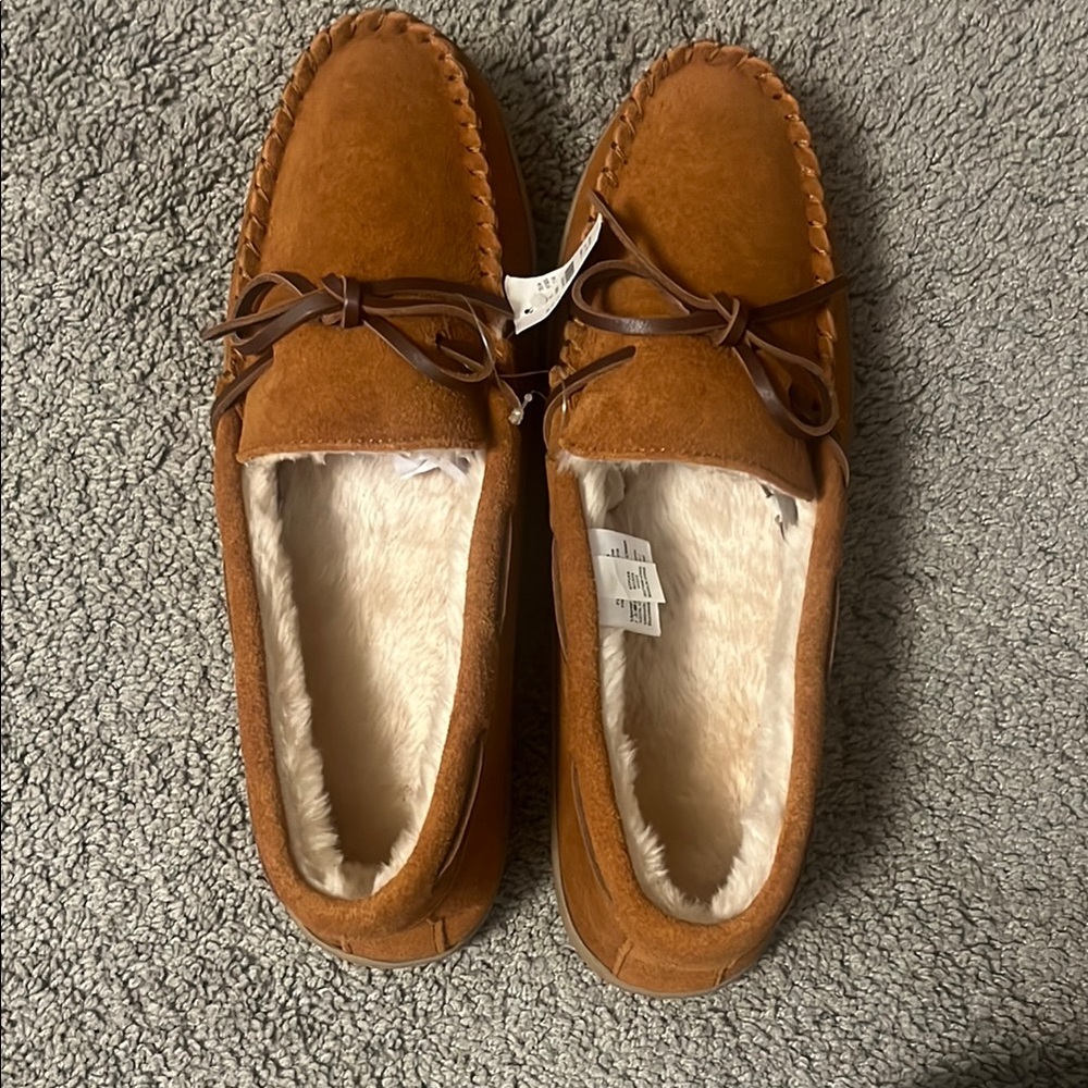 Men's JCrew Brown Moccasin Slippers Size 11